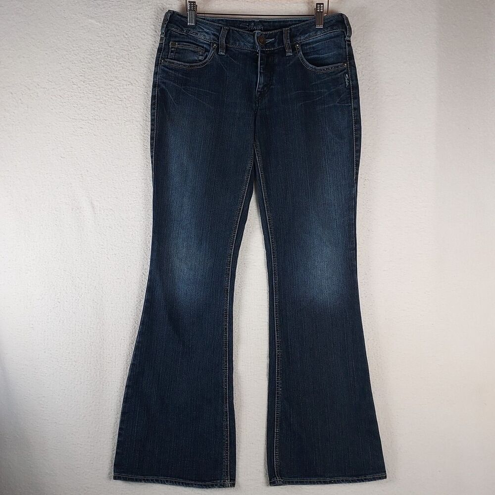 Silver Aiko 29/31 Women’s Jeans Western Glove Works Dark Wash Stretch Denim